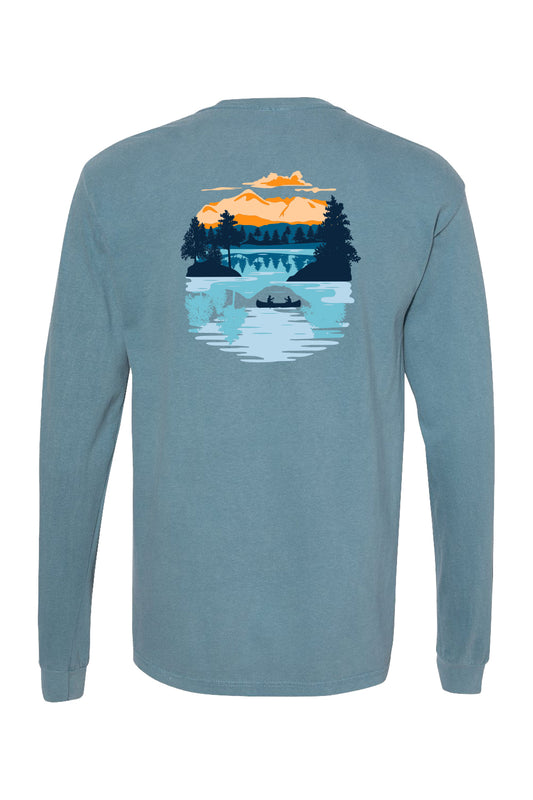 Custom Adventure Is Out There Ice Blue Long Sleeve Tee