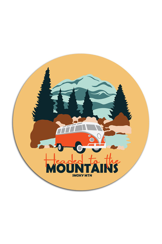 Headed to the Mountains Sticker